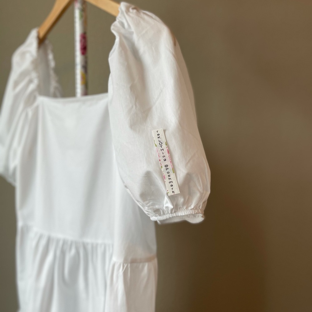 H&M Oversized Puff Sleeved Cotton A-Line DRESS - Picture 10 of 13